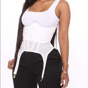 White fashion nova corset